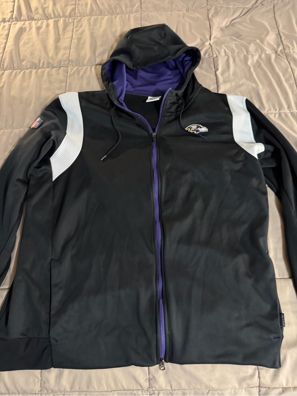 Nike Baltimore Ravens therma-fit on field hoodie sweatshirt zip up jacket 3XL